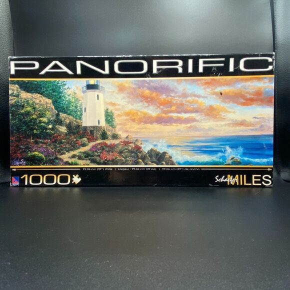 1000 Piece Puzzle Panorific Schaefer Miles Lighthouse - Free Shipping - Picture 1 of 6